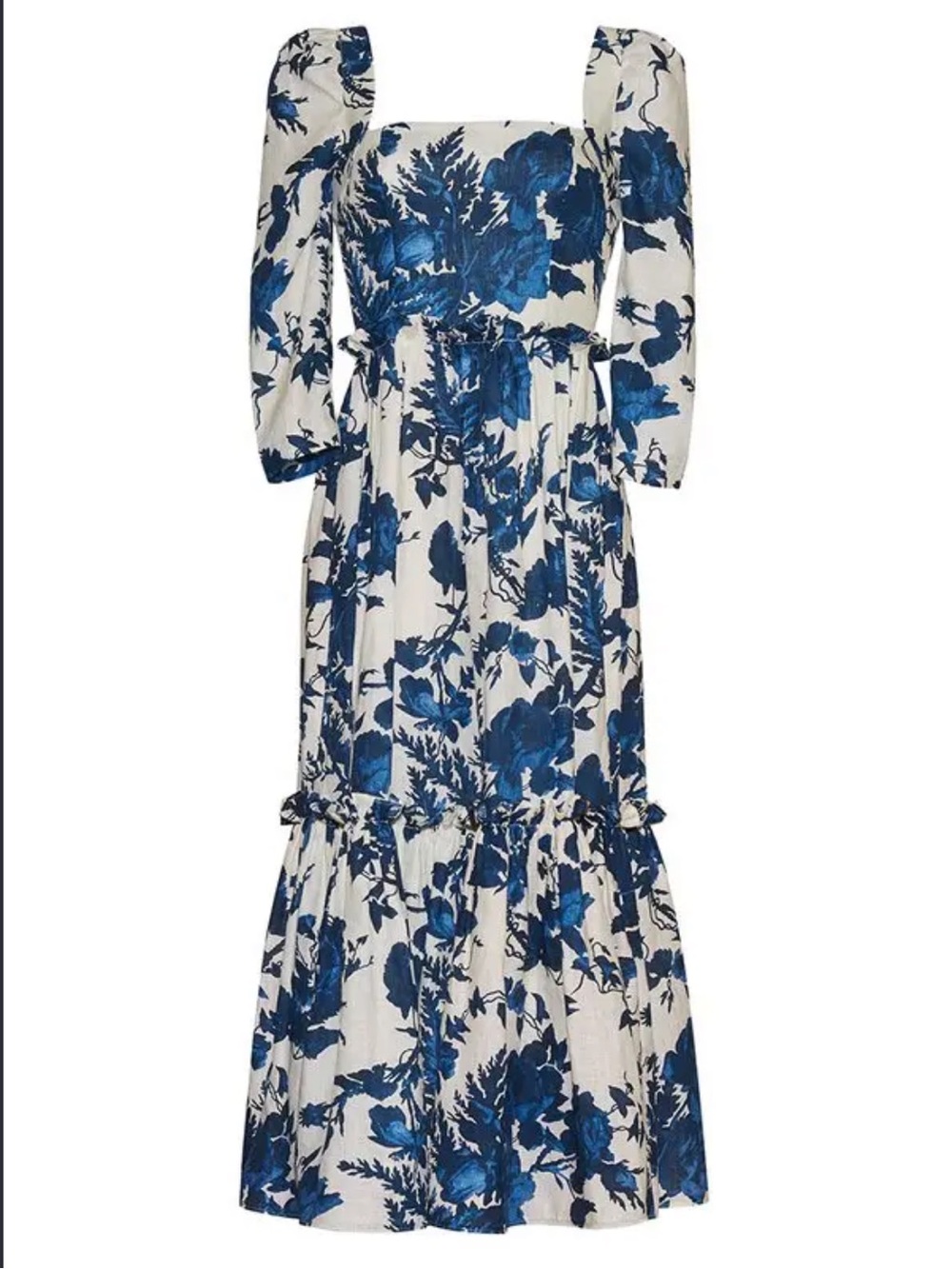 cara cara Blue Hill Linen Midi Dress size S